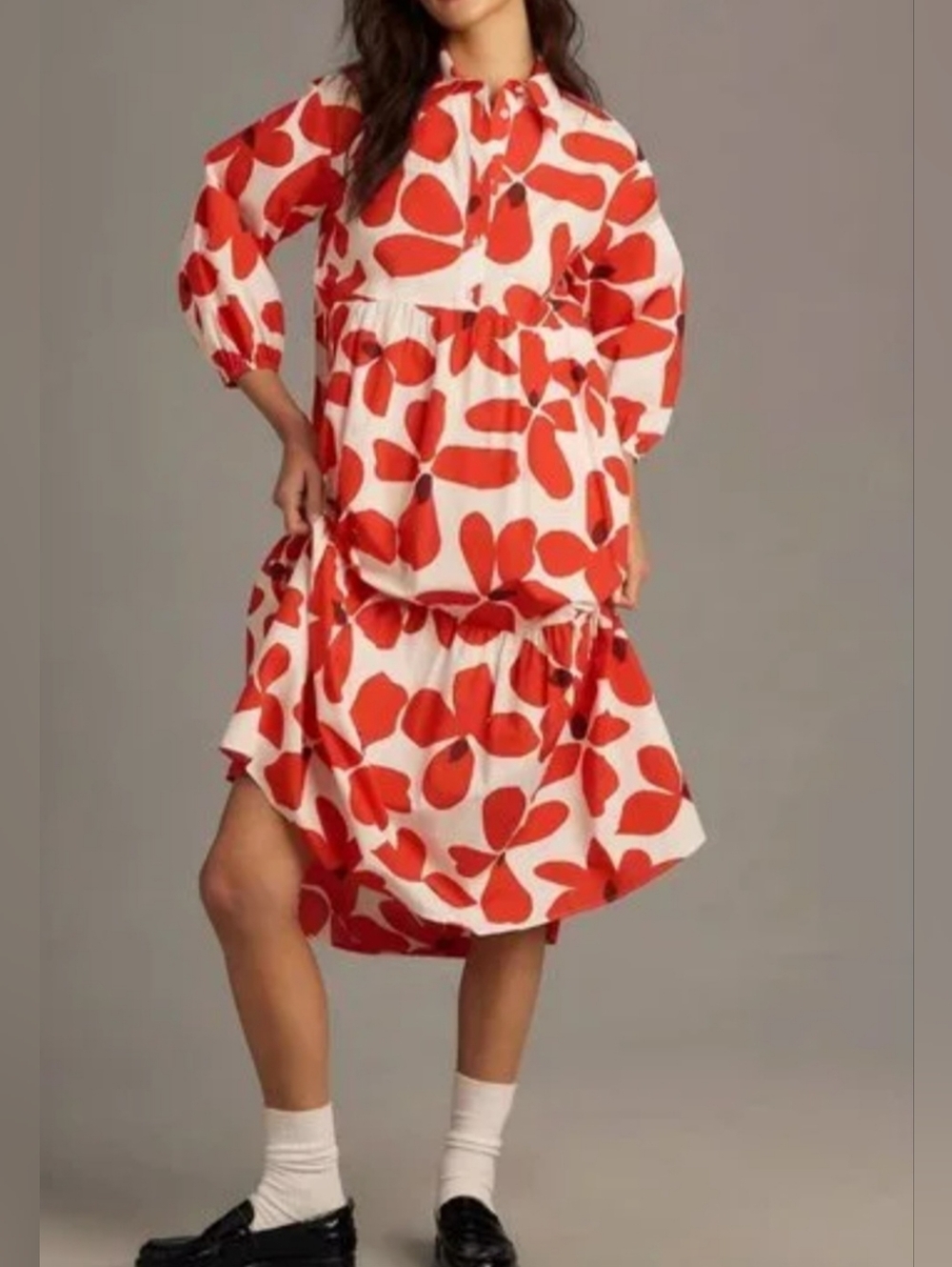 Anthropologie Maeve The Bettina Midi Cotton Dress - Picture 2 of 6
